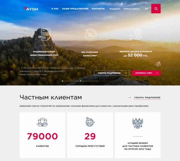 Личный кабинет Атон