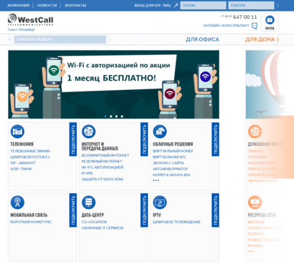 Личный кабинет WestCall Личный кабинет WestCall