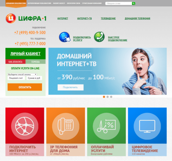 Личный кабинет Цифра 1