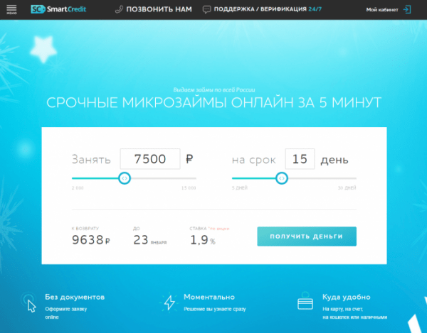 Личный кабинет Смарт Кредит