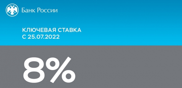 Центробанк снизил ключевую ставку до 8%
