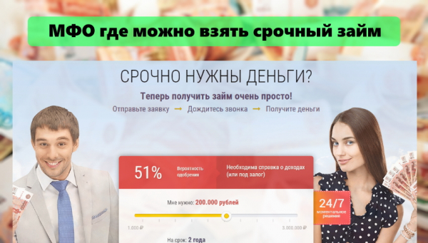 Где взять срочный микрозайм: список МФО, условия для заемщиков Где взять срочный микрозайм: список МФО, условия для заемщиков