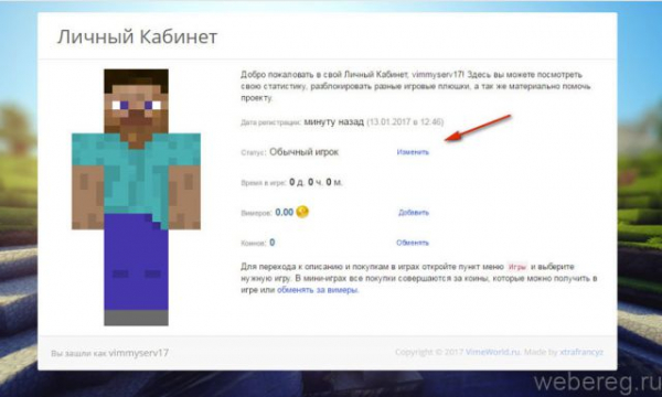 Регистрация в VimeWorld