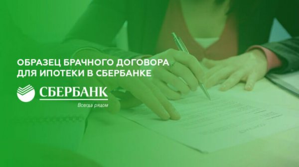 Образец брачного договора для ипотеки в Сбербанке Образец брачного договора для ипотеки в Сбербанке